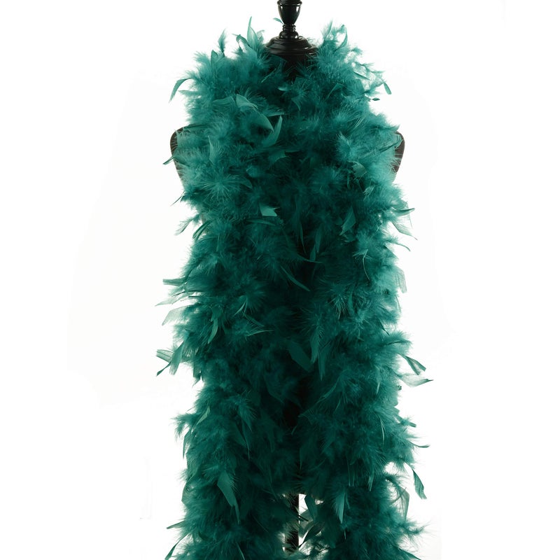 Flydreamfeathers 80 Gram, 2 yards Long Turkey Chandelle Feather Boa Great for Party, Wedding, Halloween Costume, Christmas Tree Decoration (Teal) - Image 5